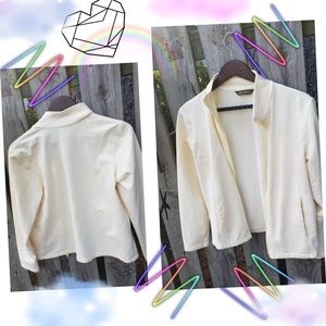 Pale yellow Eddie Bauer zip up sweater